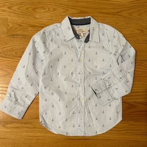 H&M size 4-5Y boys anchor print button down shirt